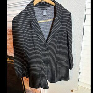 Black Pinstripe Knit Blazer – SOHO Apparel Lightweight Jacket